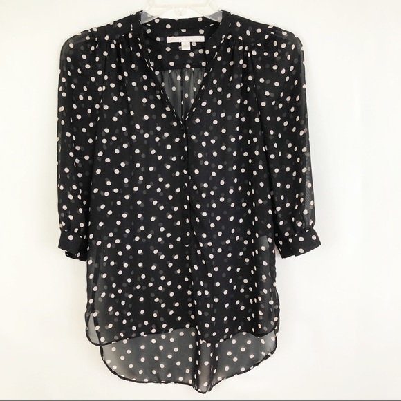 LC Lauren Conrad Tops - Lauren Conrad Polka Dot Popover Blouse Size Small